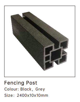 iCladd Pimber Fencing Post Black / Grey 2400 x 10 x 10mm